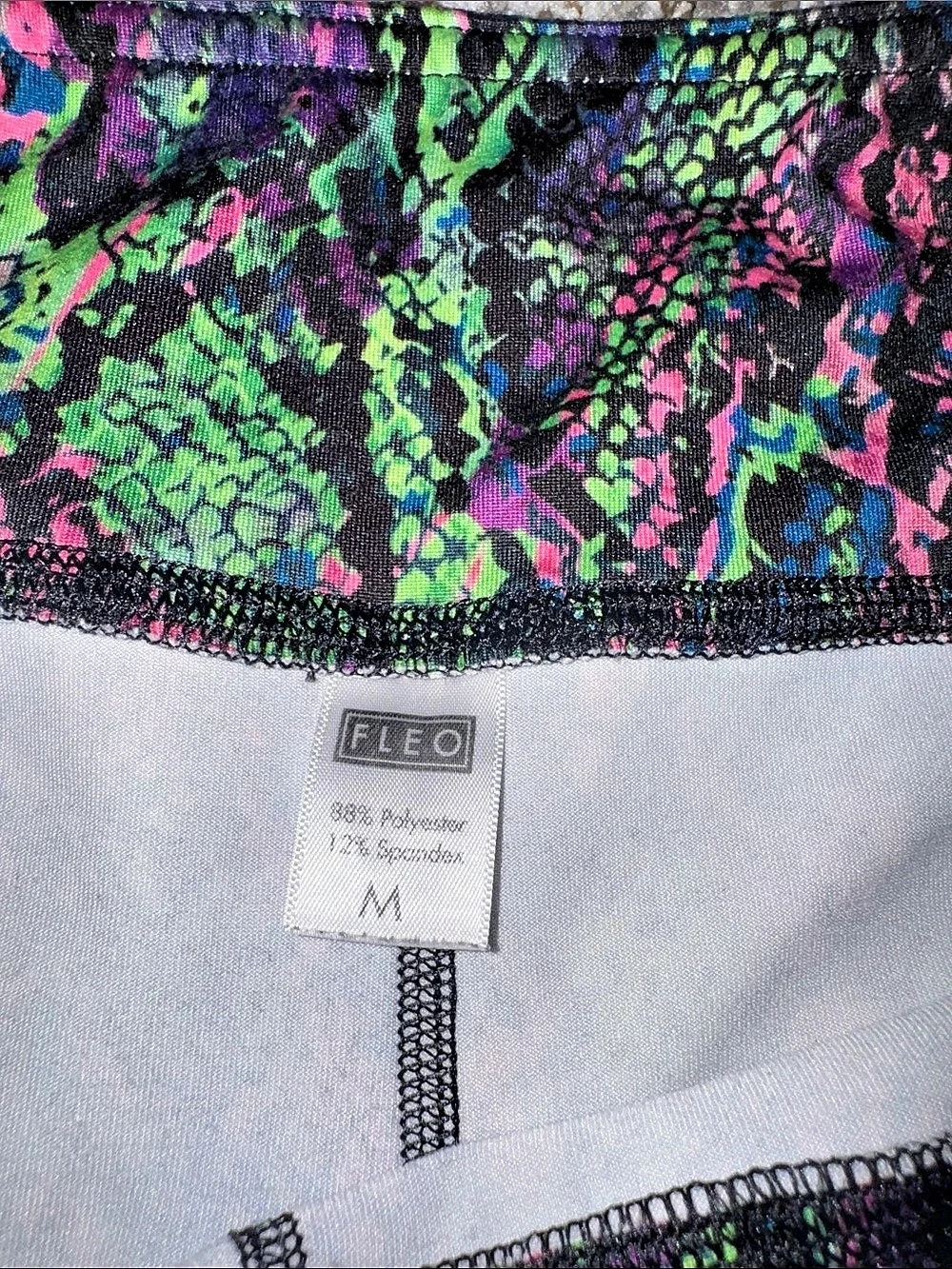 Fleo Women's Abstract Athletic Shorts Black & Pink Size Medium